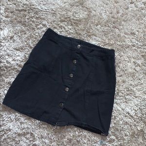 a black skirt with checker details.